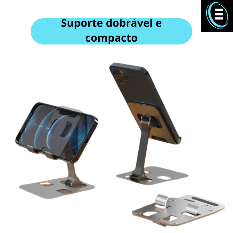 Suporte Dobrável Universal para Celular e Tablet - Liga de Alumínio